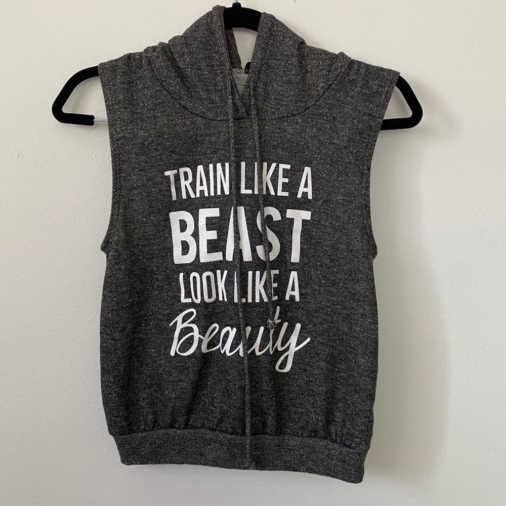 Sleeveless train hoodie NWOT